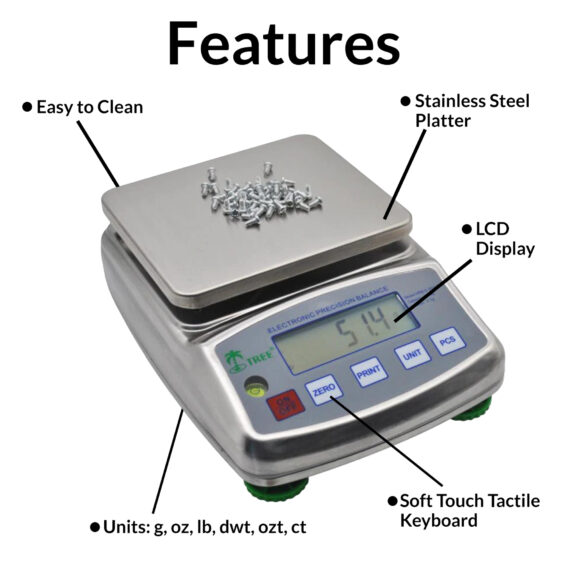 HRB-S 1002 TL, 3001, 3002, 6001, 10001 Stainless Steel Balance Scales - Image 2