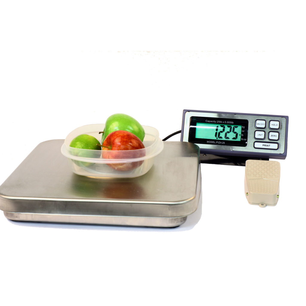 PIZA 12 & PIZA 25 Food Pizza Scale with Foot Tare Pedal Prime USA Scales