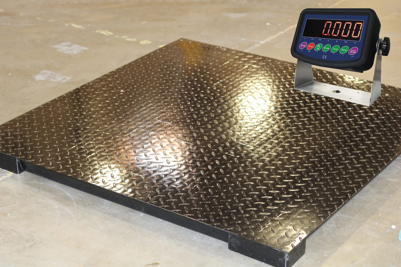 Used 4x4 Floor Scale 10,000 lb with Indicator Prime USA Scales