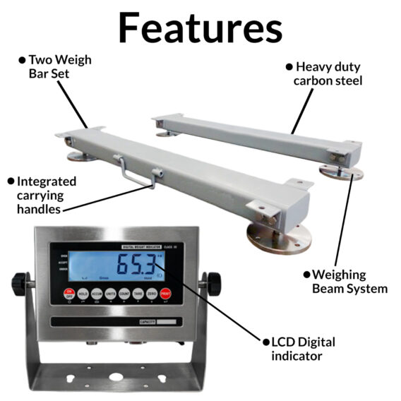 Heavy Duty Weigh Bar Scales 40" Long 10,000 lb - Image 2