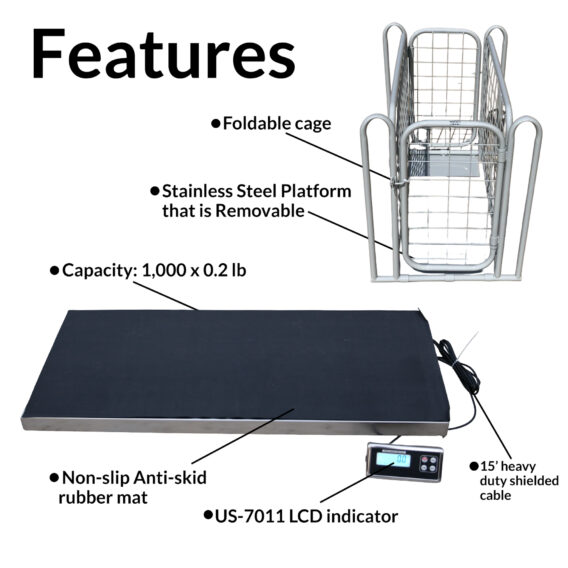 US-LS4320 Animal Livestock Scale with Optional Cage & Printer - Image 2