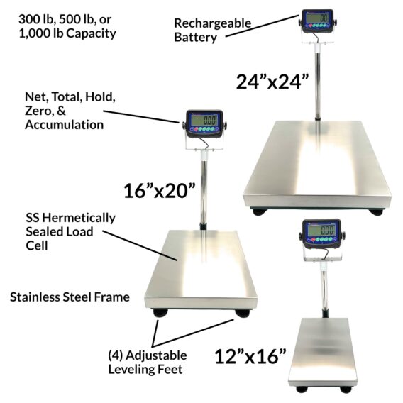 US-WM-SS "Weigh Master" Stainless Steel Bench Scale (Wash Down) - Image 2