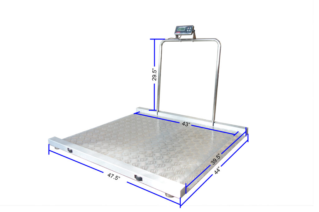 USWCS Wheelchair Scale 43"x39" Platform with Ramps & Wheels Prime