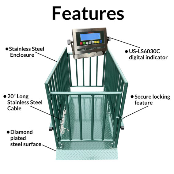 US-LS6030C Livestock Scale with Cage (Portable) - Image 2