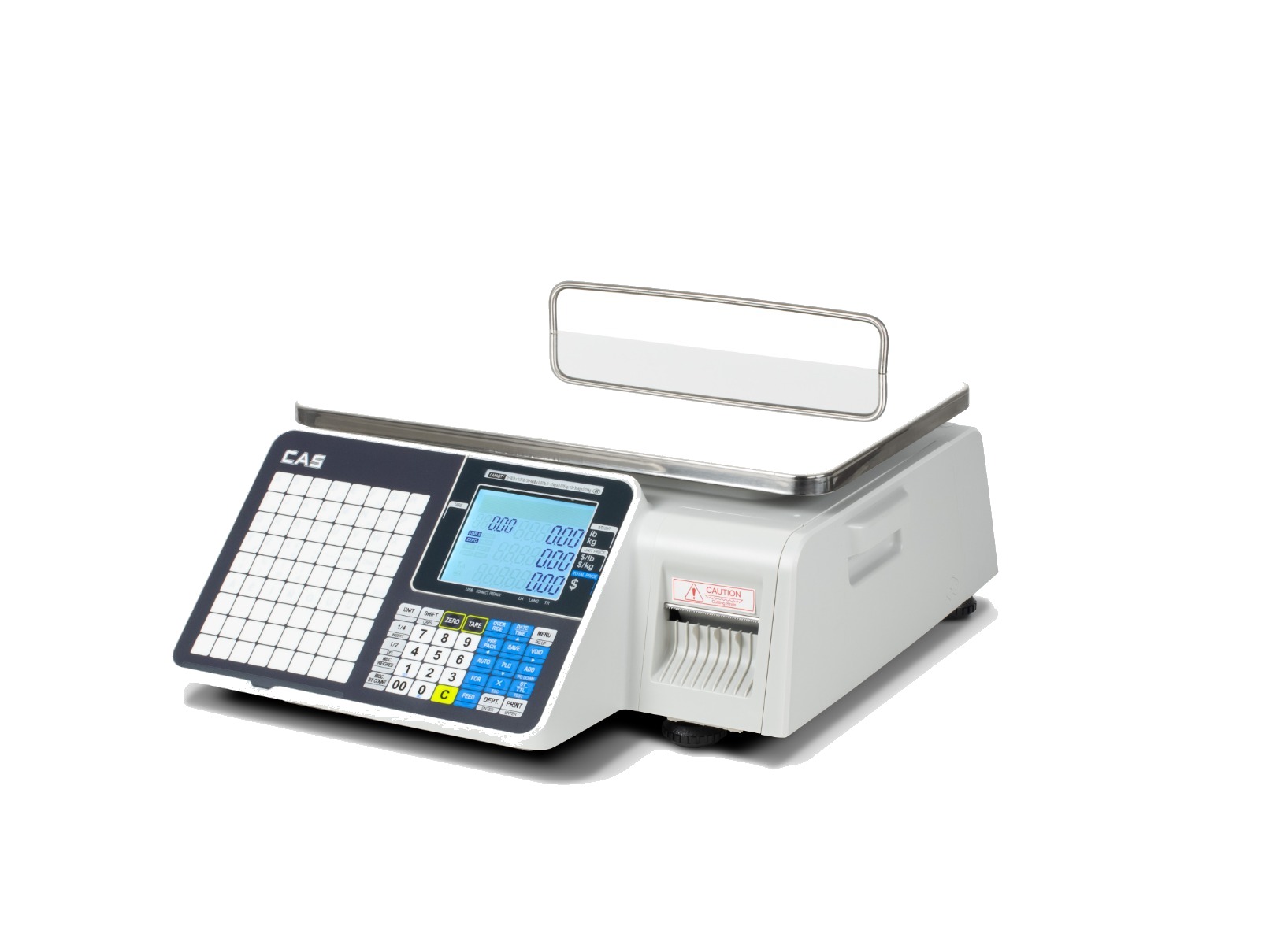 CAS CL3000 bench label printing scale 3/4 angle view