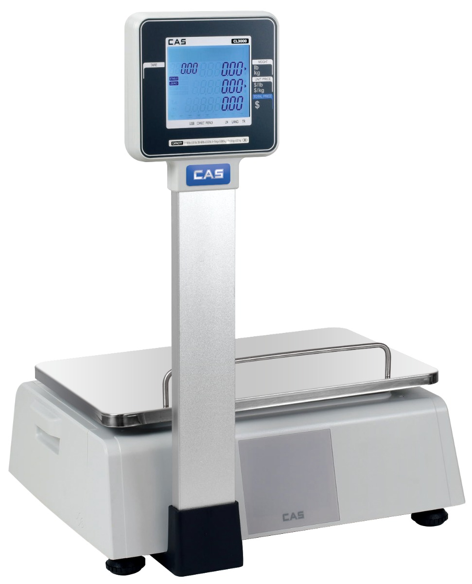 CAS CL3000 pole label printing scale alternate view