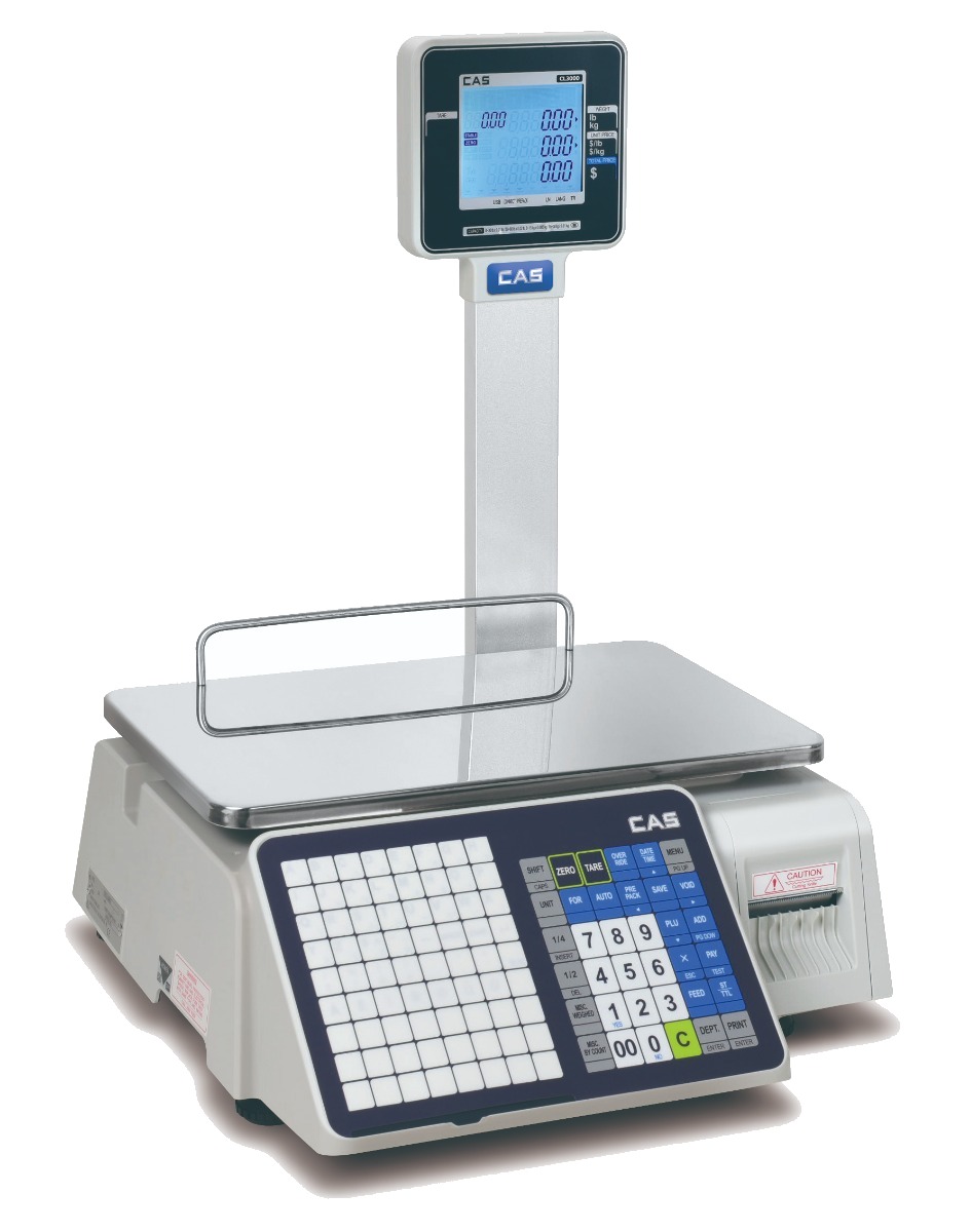 CAS CL3000 pole model label printing scale 3/4 angle view