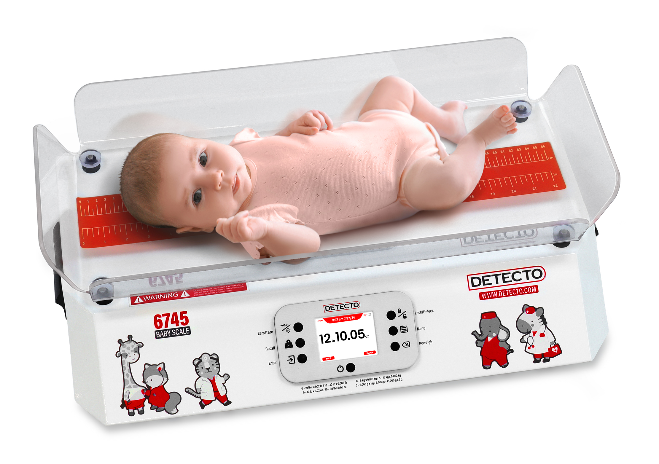 Detecto 6745 pediatric baby scale with infant measuring tape