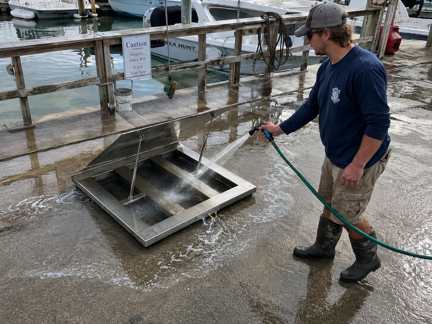 Washing down warehouse scales